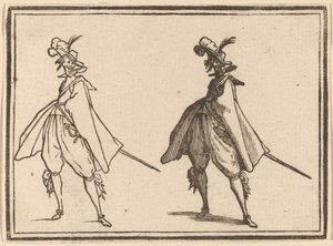 大きなマントを着た紳士、正面図 作： Edouard Eckman after Jacques Callot