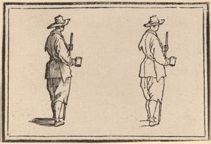 カップを持つ農民 作： Edouard Eckman after Jacques Callot