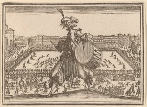 サンタ クローチェ広場、フィレンツェ 作： Edouard Eckman after Jacques Callot