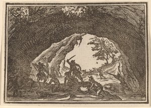 強盗を攻撃する兵士 作： Edouard Eckman after Jacques Callot