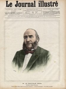 フランスの外科医、ジュール・エミール（Jules-Emile）・ペアン（1830-1898）の肖像 - 1892年の『幻想日記』に掲載されたナヴェリエによるエングレーヴィング