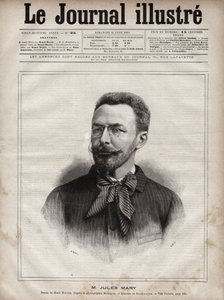 フランスの作家、ジュール・マリー（1851-1922）の肖像 - 1891年の「The Illustrous Journal」に掲載されたナヴェリエによるエングレーヴィング。