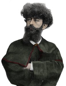 サル・メロダック ジョセフィン・ペラダン（Josephin Peladan）のペンネーム（1858-1918） フランスの作家、オカルティスト - 1892年の「The Illustrous Journal」に掲載されたナヴェリエによるエングレーヴィング。