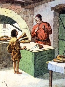 中世のパン職人 1900年頃（エングレーヴィング）