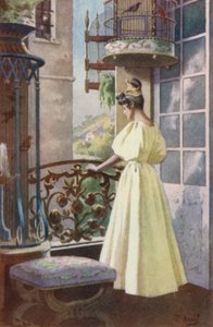 少女は足を止めて目を落とした 作： Edouard Henri Avril