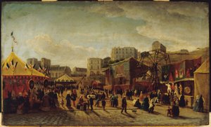 モンマルトル、サン・ピエール広場の遊園地 作： Edouard Hubert