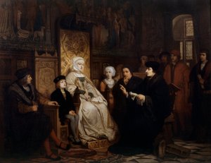 チャールズ5世の幼少期、1511年にブリュッセルでエラスムスを読んだこと ロッテルダムのエラスムス（Desiderius Erasmus Roterdamus 作： Edouard Jean Conrad Hamman