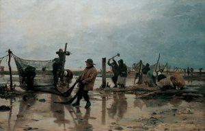 ネットの固定、1885 作： Edouard Joseph Dantan