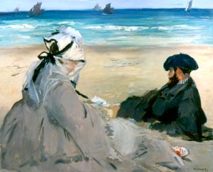 ビーチで、1873 作： Édouard Manet