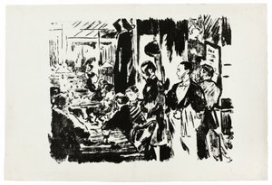カフェにて（未公開プレート） 作： Édouard Manet