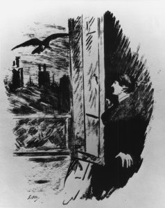 で私は窓の門だった... 作： Édouard Manet