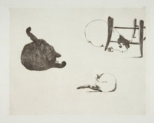猫、1868-69。 作： Édouard Manet