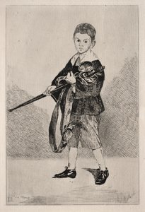 左を向いた剣を持つ子供。 作： Édouard Manet