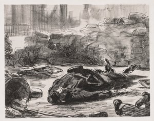 1871年のパリのコミューンの南北戦争シーン。 作： Édouard Manet