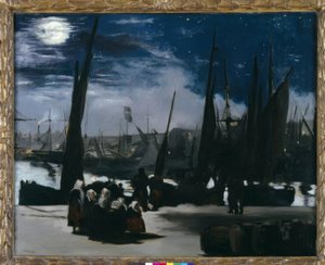 ブローニュ港の月明かり 作： Édouard Manet