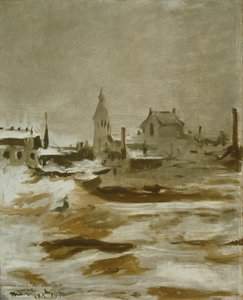 「プティ・モンルージュの雪の効果」、1870年 作： Édouard Manet