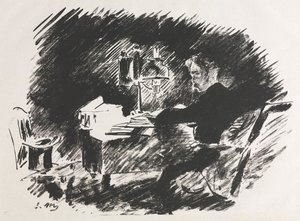 エドガー・アラン・ポー作「大鴉」の挿絵 作： Édouard Manet