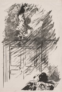 エドガーアランポーによるレイヴンのイラスト。 作： Édouard Manet