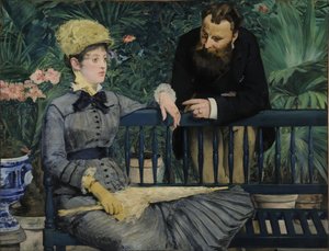 コンサバトリーで 作： Édouard Manet