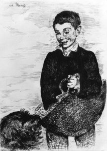 犬を持つ少年 作： Édouard Manet