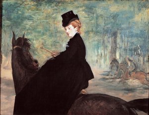 ラマゾンまたは「馬に乗ったマリー・ルフェーブルの肖像」1875年（キャンバスに油彩） 作： Édouard Manet