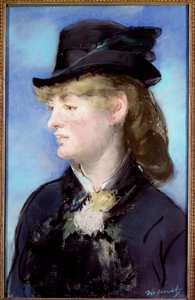 Le Modele de la waitress du "bar aux Folies-Bergeres" painting by Manet Edouard (1832-1883) painter pastel 0.540 m. - 0.340 m. Dijon, musee des Beaux-Arts - Le Bar des Folies Bergeresのためのバーテンダーの習作。 作： Édouard Manet