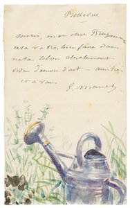 フェリックスブラックモンドへの手紙、1880年10月 作： Édouard Manet