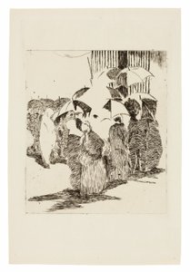 精肉店前の行列 作： Édouard Manet