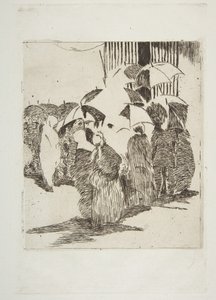 ブッチャーショップの前に並ぶ1870-71。 作： Édouard Manet