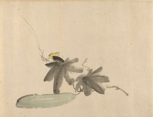 マネ - 葉をつけたキュウリ 1880年頃 作： エドゥアールマネ
