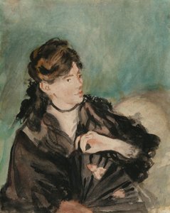 マネ - 扇を持つベルト・モリゾの肖像 1874年 作： エドゥアールマネ