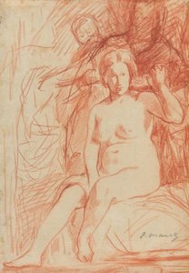マネ - 座った裸婦の習作（ラ・トワレ）1858-60年 作： エドゥアールマネ