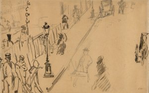マネ - ガス灯のあるモスニエ通り、1878年 作： エドゥアールマネ