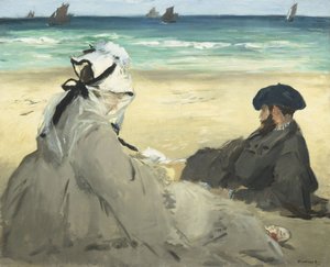 ビーチで 作： Édouard Manet