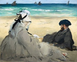 ビーチで、1873 作： Édouard Manet