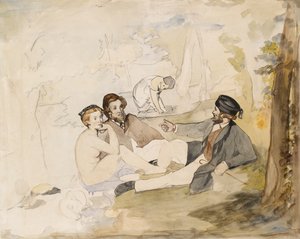 1862年から1863年、芝生の上の木の昼食会でのピクニック。 作： Édouard Manet
