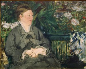 温室のマダムマネの肖像 作： Édouard Manet