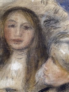 ベルト・モリゾ (1841-1895) と娘 (ジュリー・マネ) の肖像 作： Édouard Manet