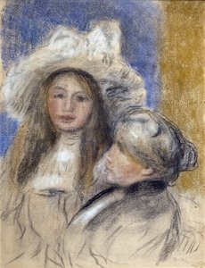 ベルト・モリゾ (1841-1895) と娘 (ジュリー・マネ) の肖像 作： Édouard Manet