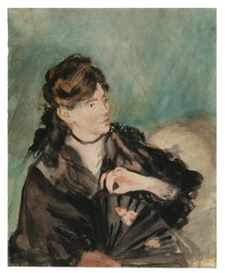 扇を持つベルト・モリゾの肖像 作： Édouard Manet