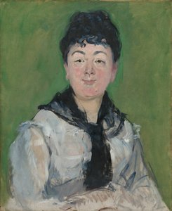 黒いフィチューを持つ女性の肖像、c。 1878年。 作： Édouard Manet