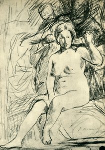 着席ヌードラトワレの研究、1858年〜1860年、1943年。 作： Édouard Manet