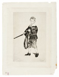 剣を持った少年、左を向く III 作： Édouard Manet