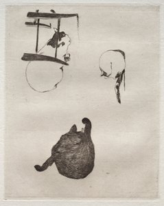 猫、1868-1869。 作： Édouard Manet