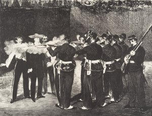 マクシミリアン皇帝の処刑 マクシミリアンの処刑、1868年。 作： Édouard Manet