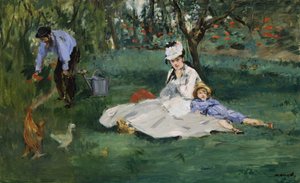 アルジャントゥイユの庭にあるモネ家、1874年 作： Édouard Manet