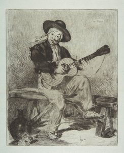 スペインの歌手Le Guitarrero、1861-62。 作： Édouard Manet