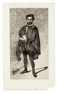悲劇の俳優（ハムレット役のルーヴィエール） 作： Édouard Manet