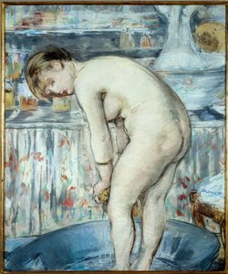 The tub or Woman in a tub.洗面器に足を入れた女性がトイレをする様子。エドゥアール・マネ（1832-1883）によるパステル画 薄さ0.54×0.45 作： Édouard Manet