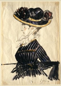 大きな帽子をかぶった女性 作： エドゥアールマネ